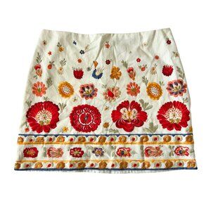 Topshop Womens Embroided Skirt Retro Size 8